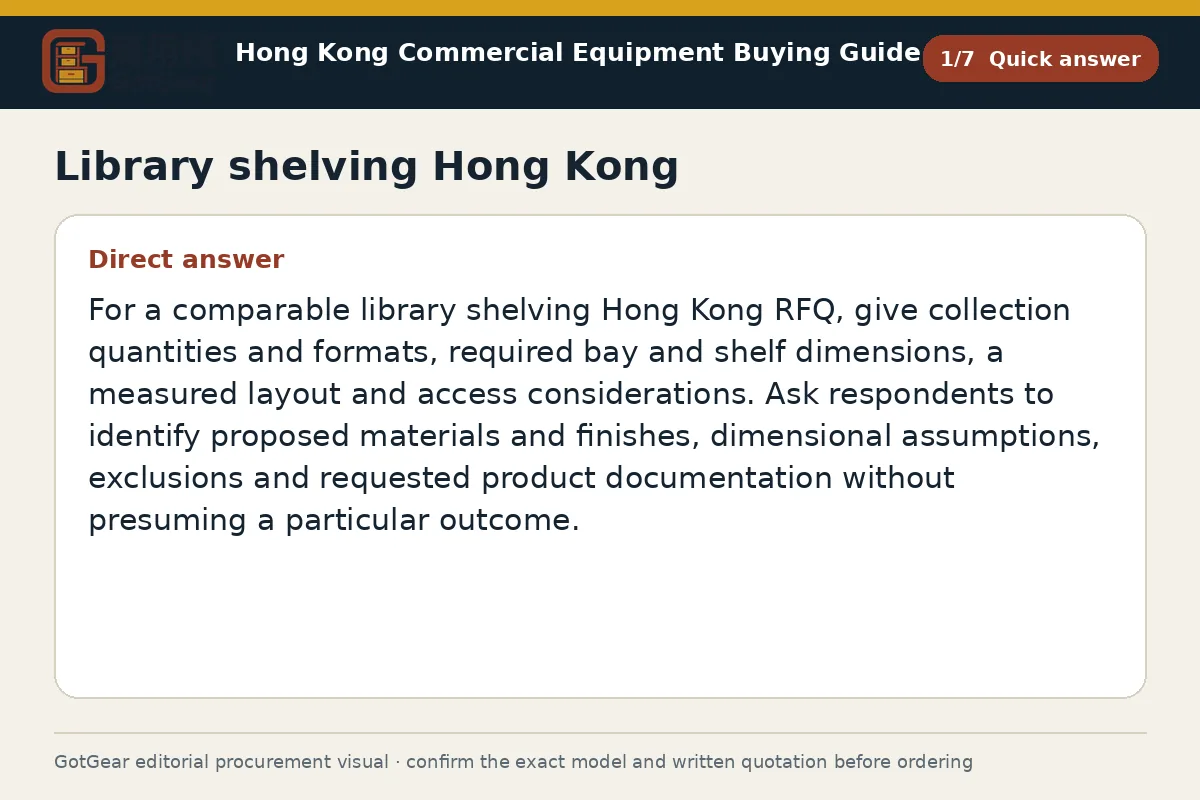 GotGear quick answer procurement diagram for library shelving Hong Kong