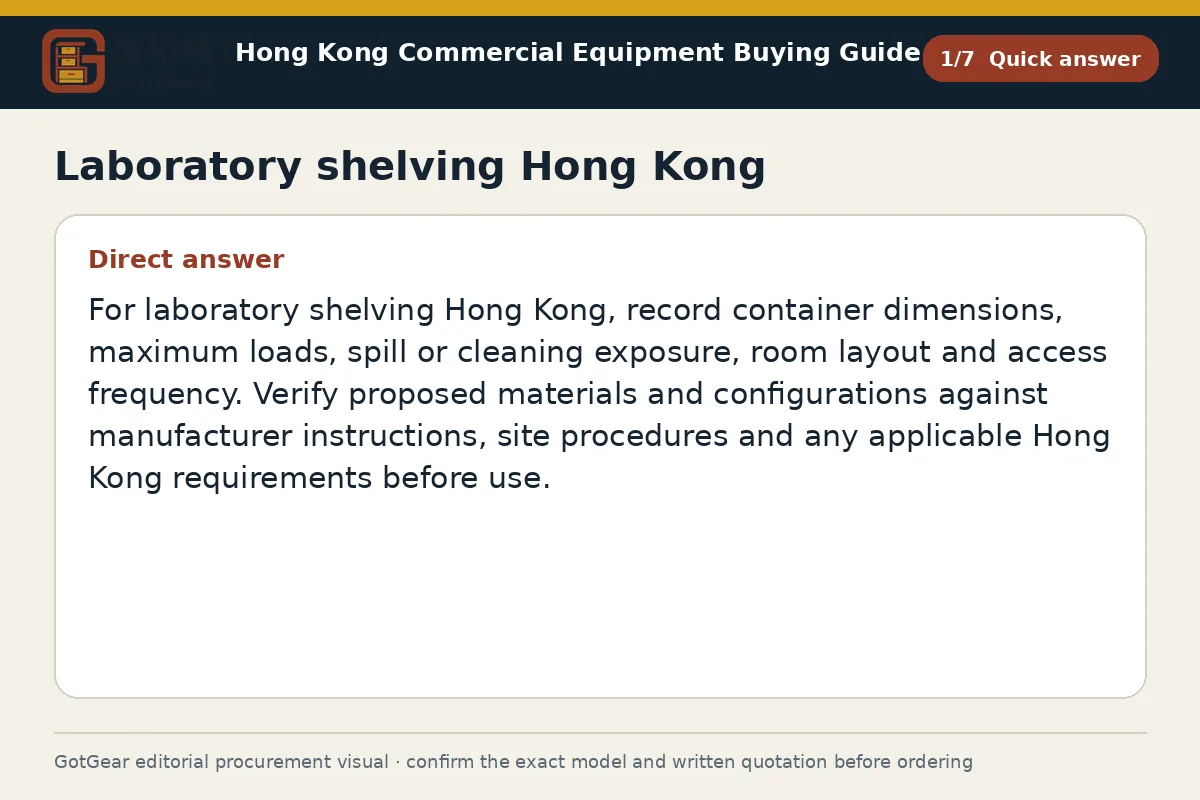 GotGear quick answer procurement diagram for laboratory shelving Hong Kong