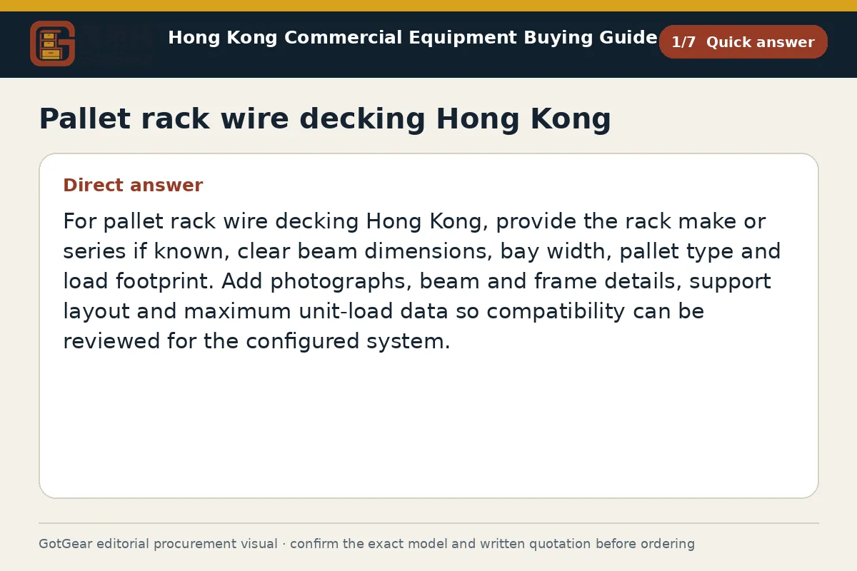 GotGear quick answer procurement diagram for pallet rack wire decking Hong Kong