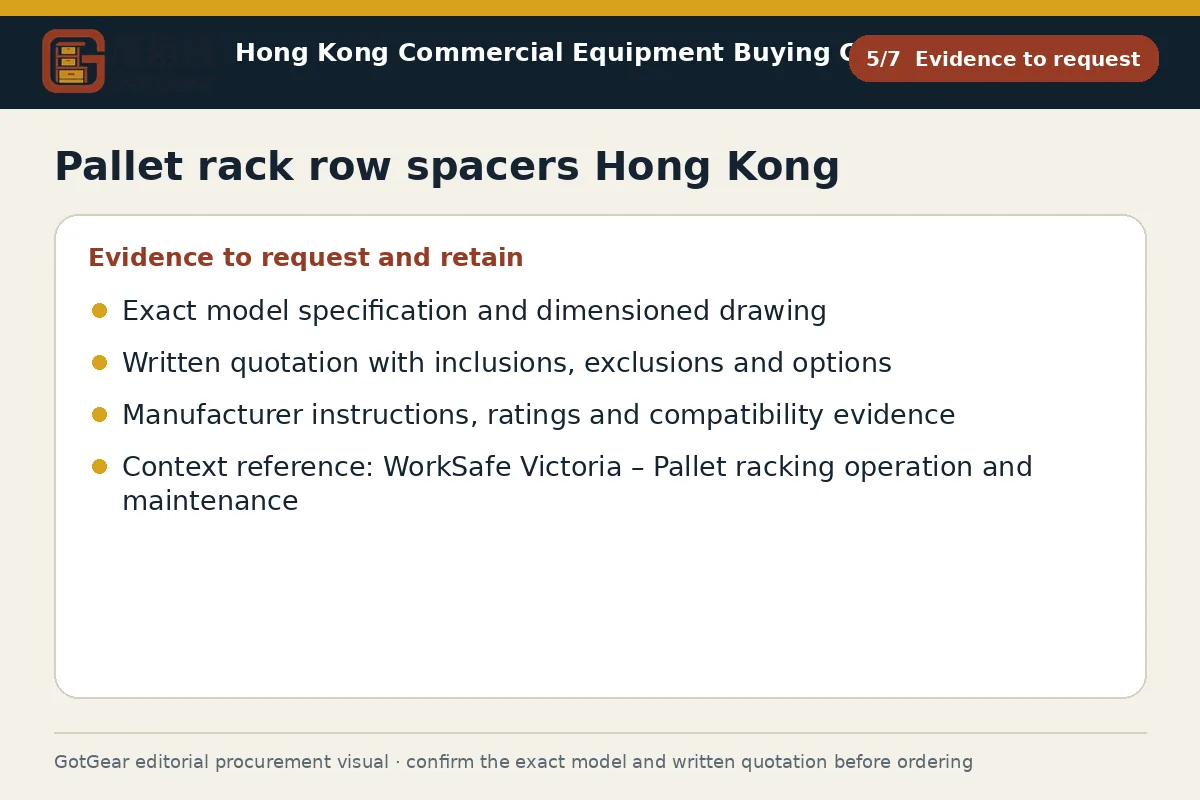 GotGear evidence to request procurement diagram for pallet rack row spacers Hong Kong