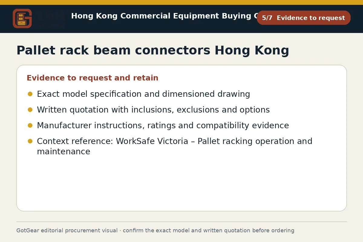 GotGear evidence to request procurement diagram for pallet rack beam connectors Hong Kong
