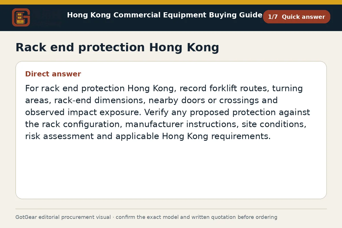 GotGear quick answer procurement diagram for rack end protection Hong Kong