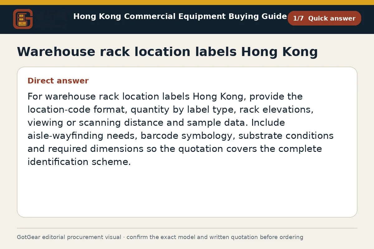 GotGear quick answer procurement diagram for warehouse rack location labels Hong Kong