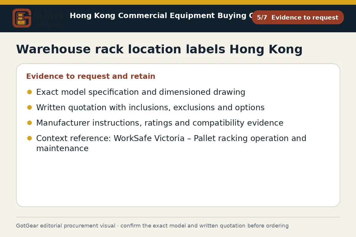 GotGear evidence to request procurement diagram for warehouse rack location labels Hong Kong