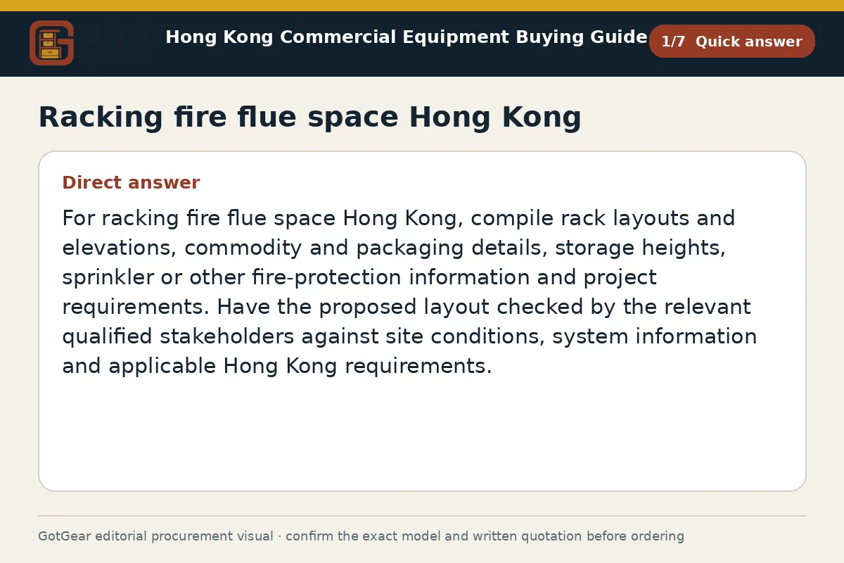 GotGear quick answer procurement diagram for racking fire flue space Hong Kong