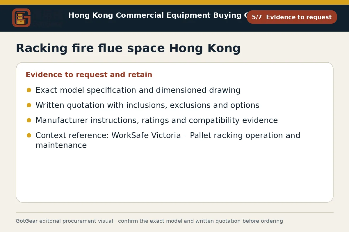 GotGear evidence to request procurement diagram for racking fire flue space Hong Kong