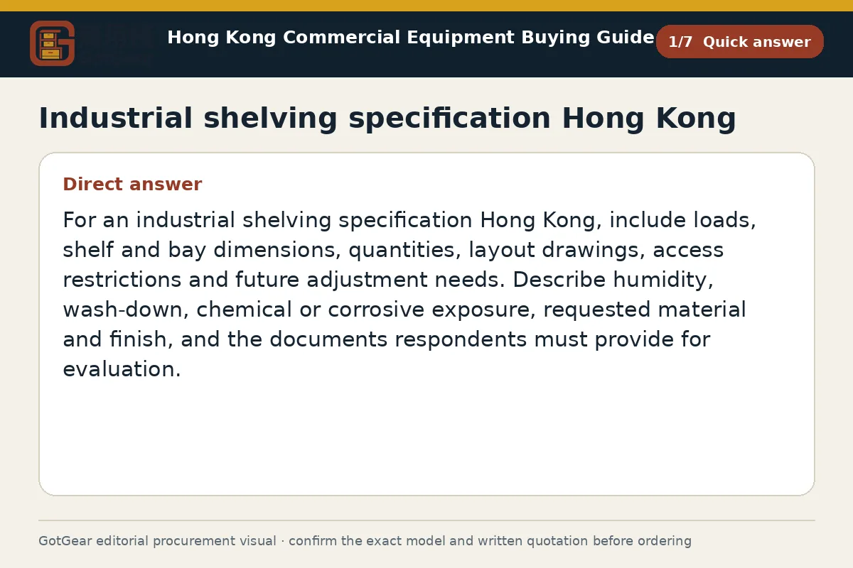 GotGear quick answer procurement diagram for industrial shelving specification Hong Kong