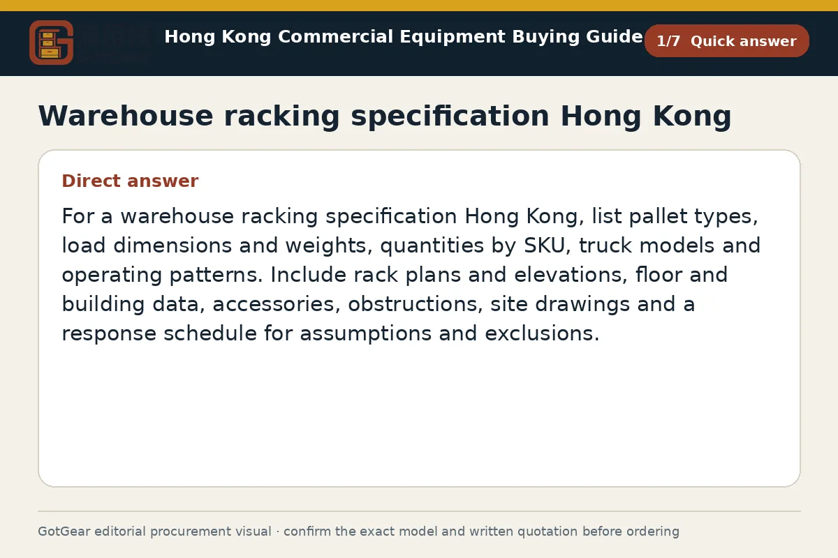 GotGear quick answer procurement diagram for warehouse racking specification Hong Kong