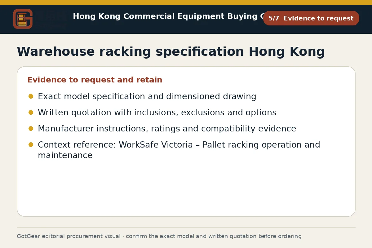 GotGear evidence to request procurement diagram for warehouse racking specification Hong Kong