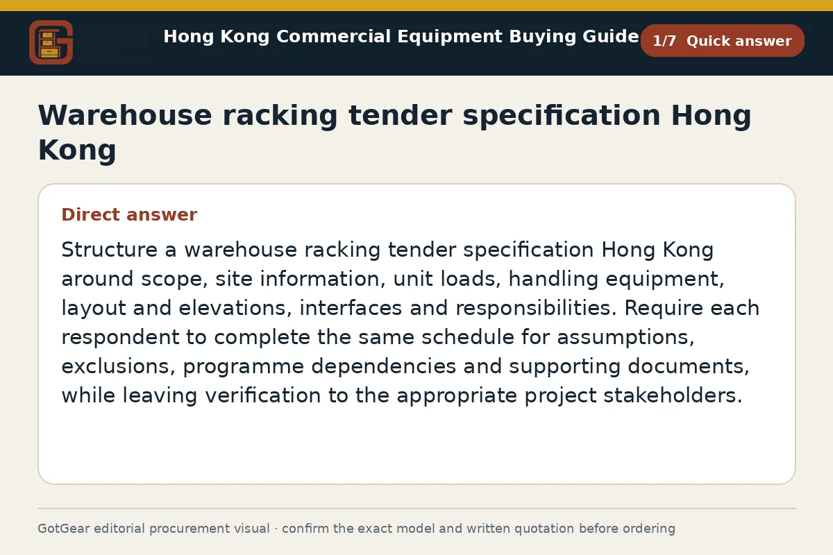 GotGear quick answer procurement diagram for warehouse racking tender specification Hong Kong