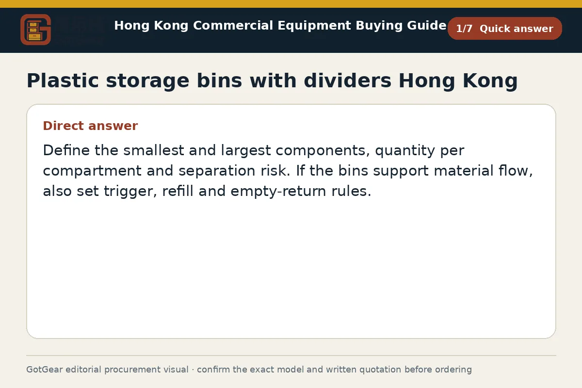 GotGear quick answer procurement diagram for plastic storage bins with dividers Hong Kong