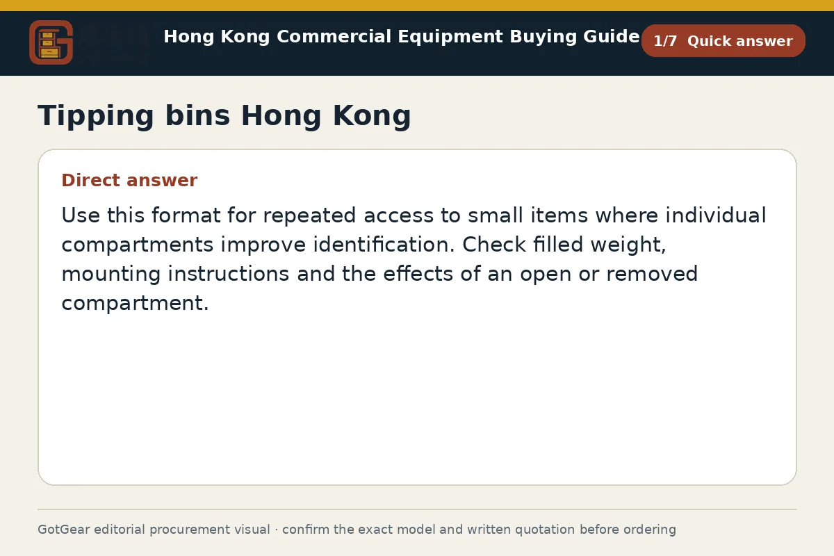 GotGear quick answer procurement diagram for tipping bins Hong Kong