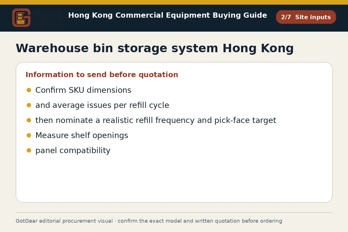 GotGear site inputs procurement diagram for warehouse bin storage system Hong Kong