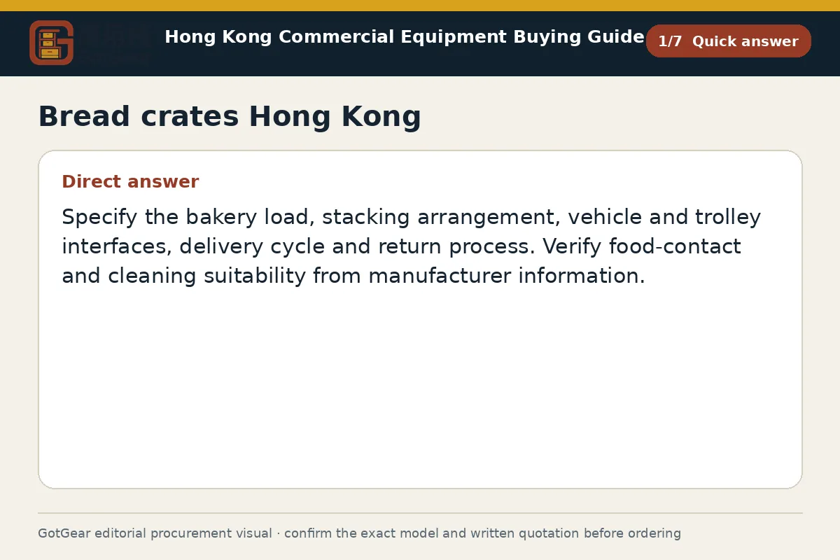 GotGear quick answer procurement diagram for bread crates Hong Kong