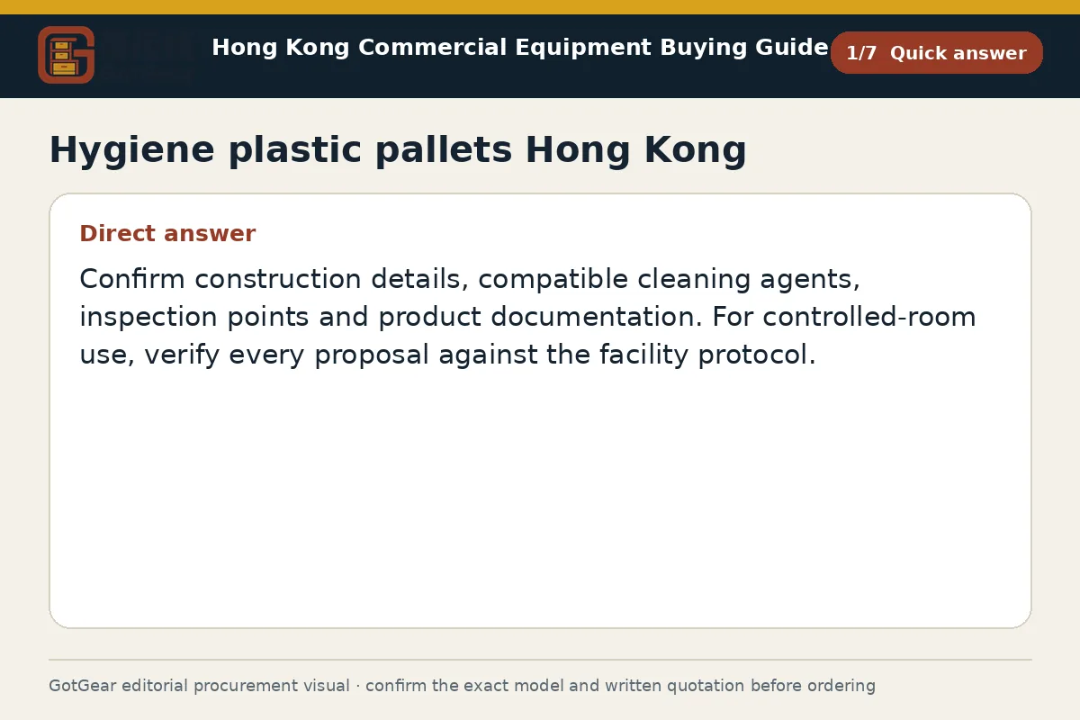 GotGear quick answer procurement diagram for hygiene plastic pallets Hong Kong