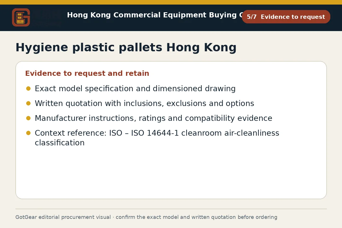GotGear evidence to request procurement diagram for hygiene plastic pallets Hong Kong