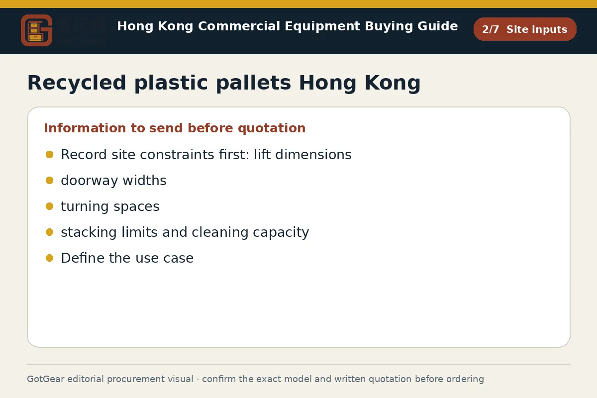GotGear site inputs procurement diagram for recycled plastic pallets Hong Kong