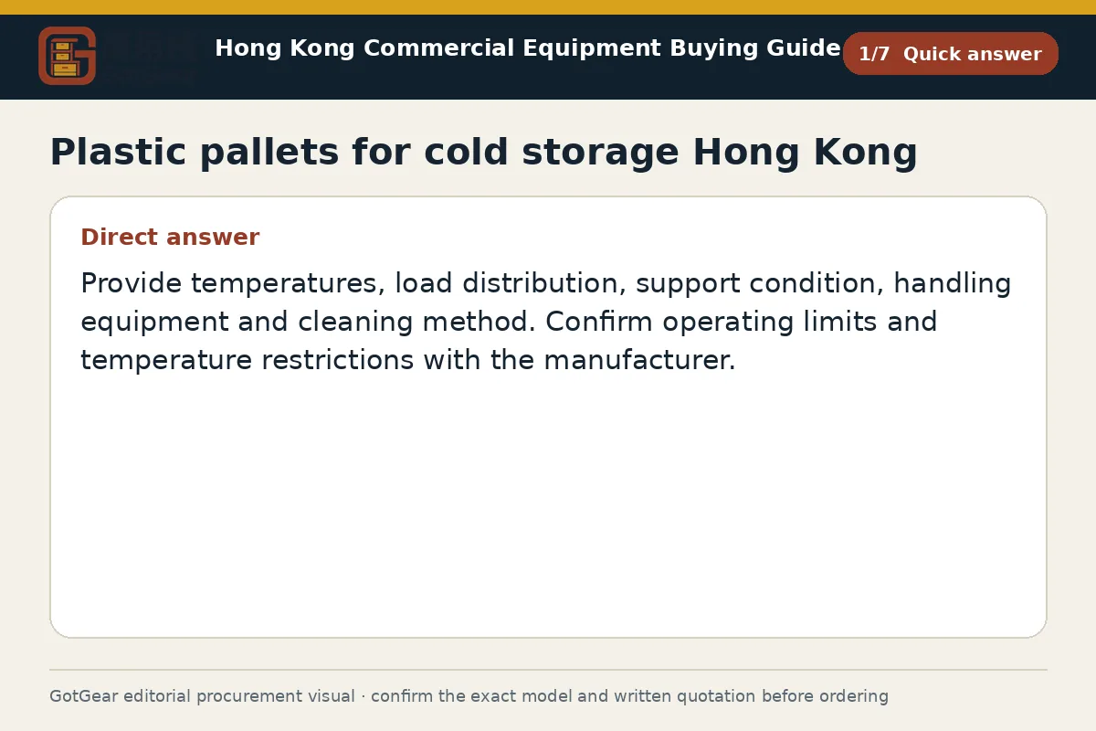 GotGear quick answer procurement diagram for plastic pallets for cold storage Hong Kong