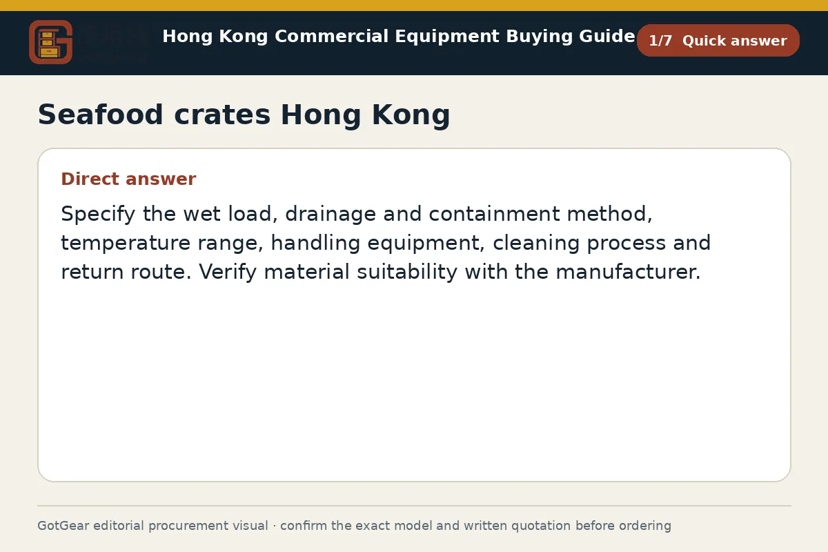 GotGear quick answer procurement diagram for seafood crates Hong Kong