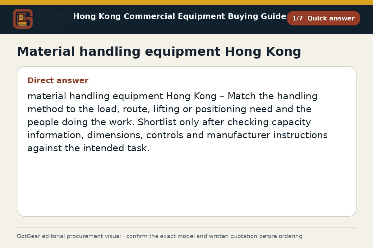 GotGear quick answer procurement diagram for material handling equipment Hong Kong