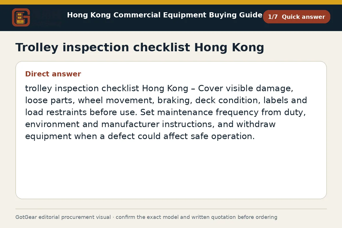 GotGear quick answer procurement diagram for trolley inspection checklist Hong Kong