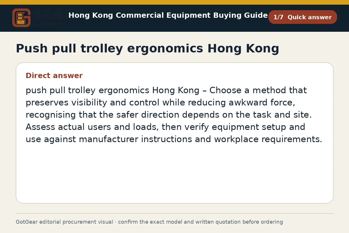GotGear quick answer procurement diagram for push pull trolley ergonomics Hong Kong