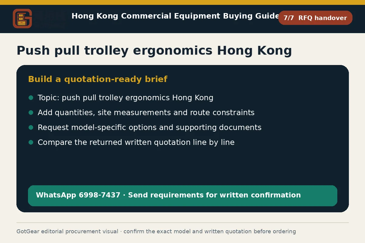 GotGear rfq handover procurement diagram for push pull trolley ergonomics Hong Kong
