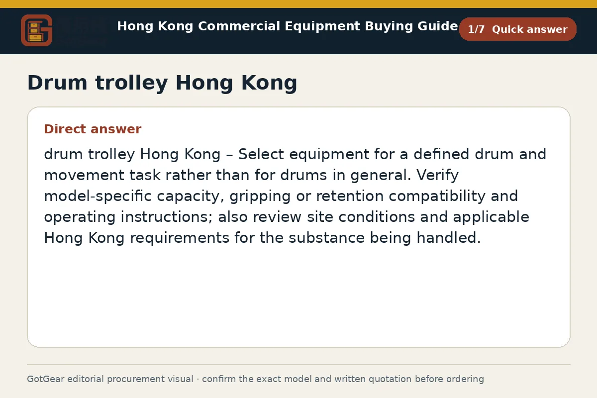 GotGear quick answer procurement diagram for drum trolley Hong Kong