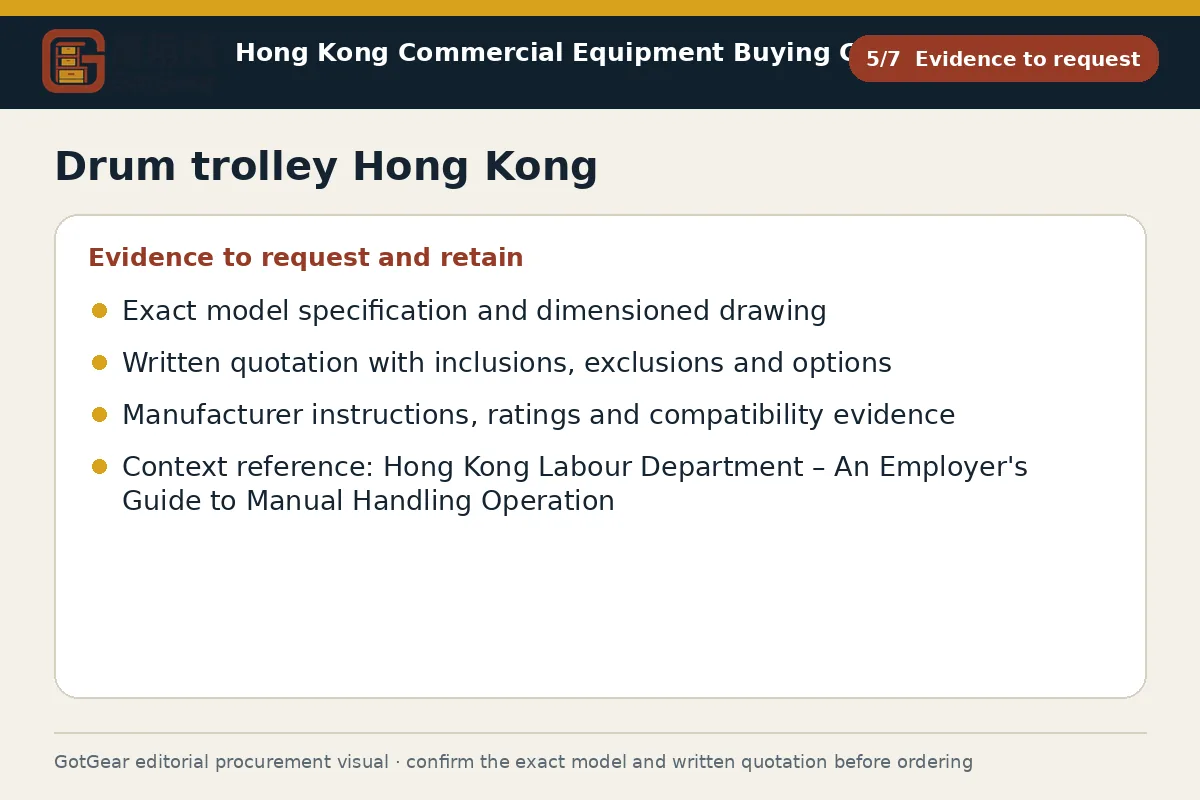 GotGear evidence to request procurement diagram for drum trolley Hong Kong