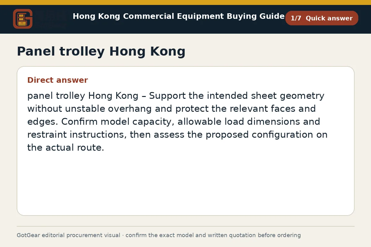 GotGear quick answer procurement diagram for panel trolley Hong Kong