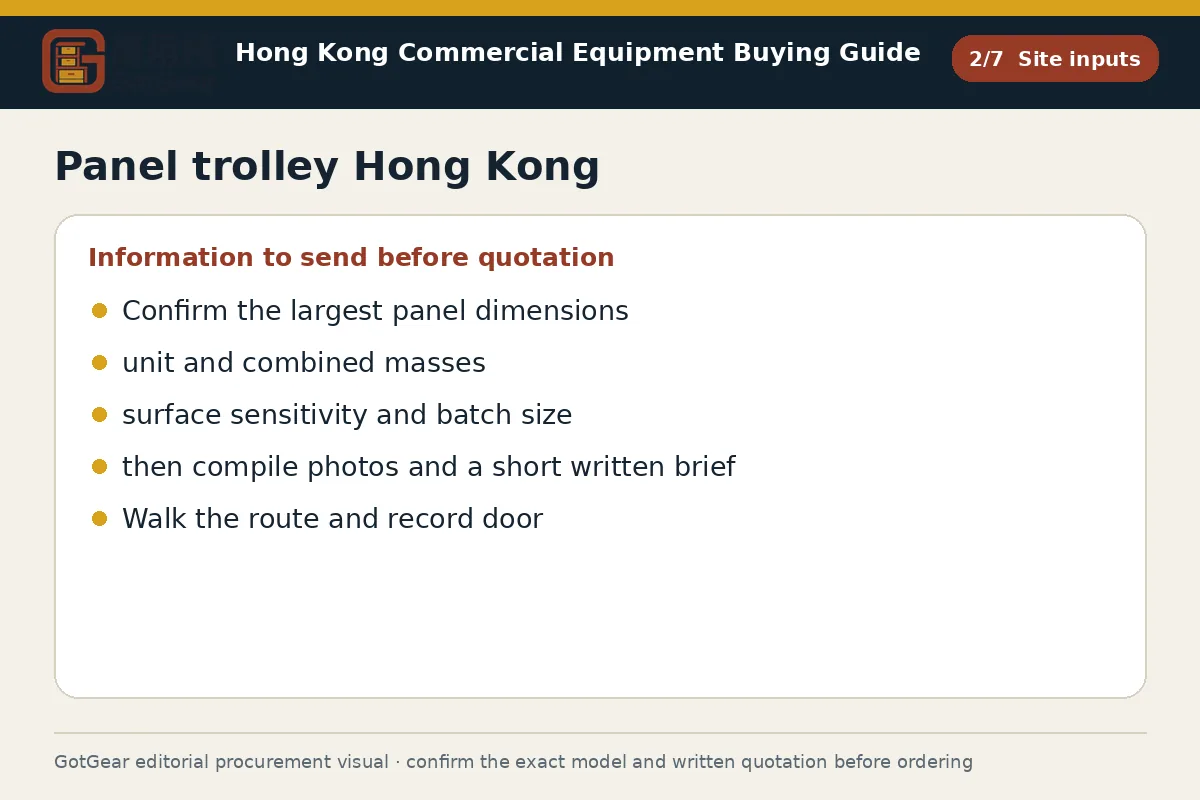 GotGear site inputs procurement diagram for panel trolley Hong Kong