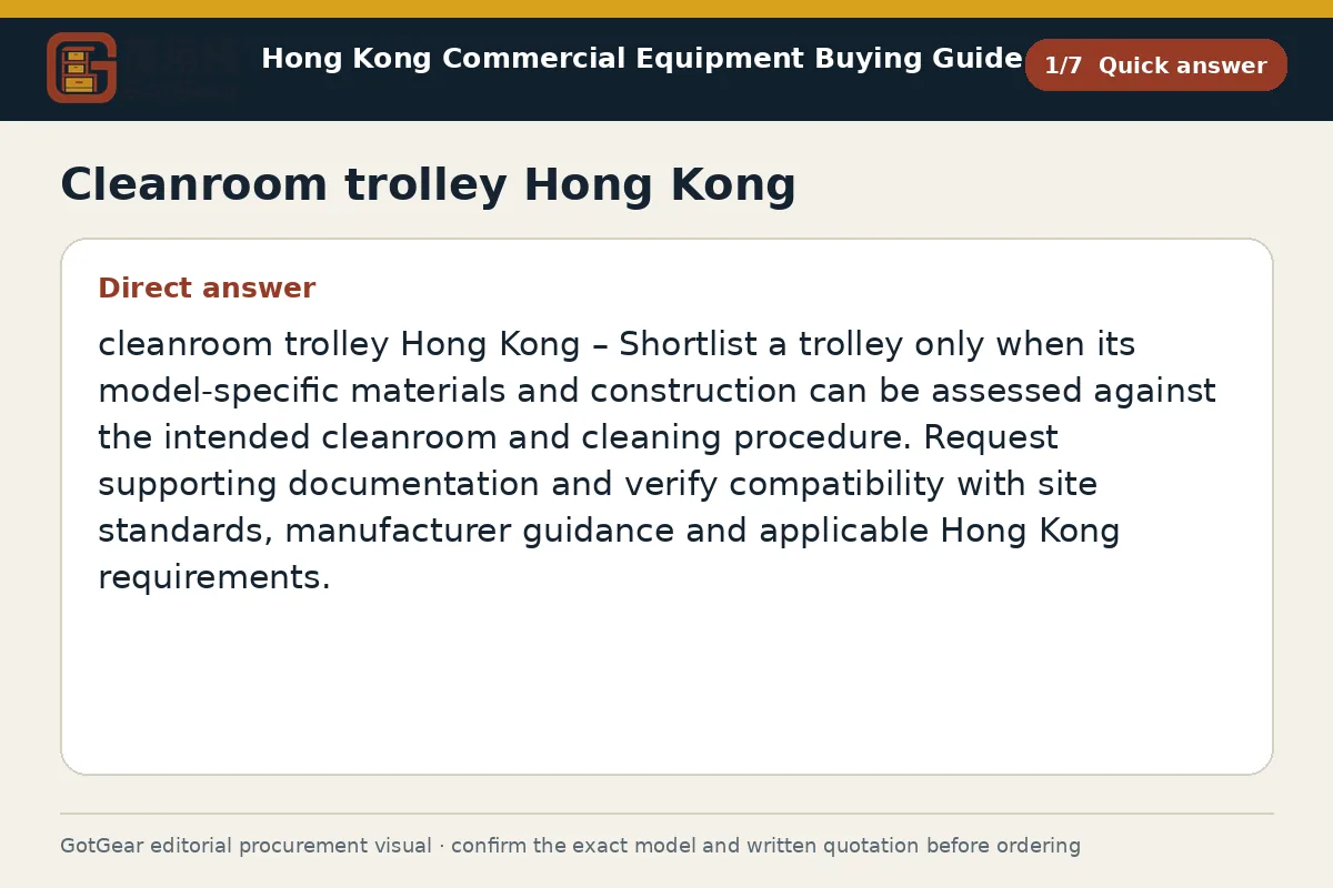 GotGear quick answer procurement diagram for cleanroom trolley Hong Kong