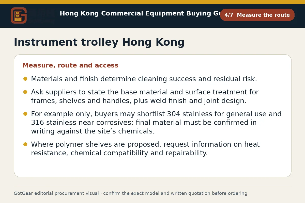 GotGear measure the route procurement diagram for instrument trolley Hong Kong