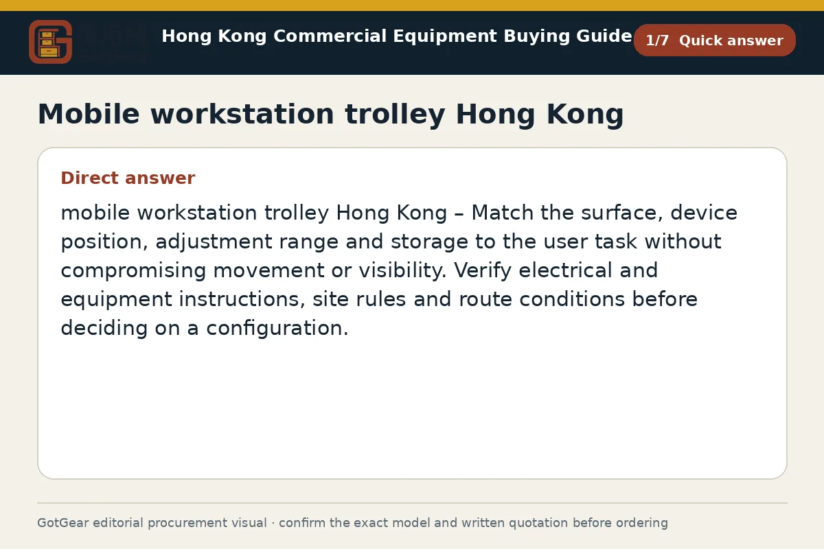 GotGear quick answer procurement diagram for mobile workstation trolley Hong Kong