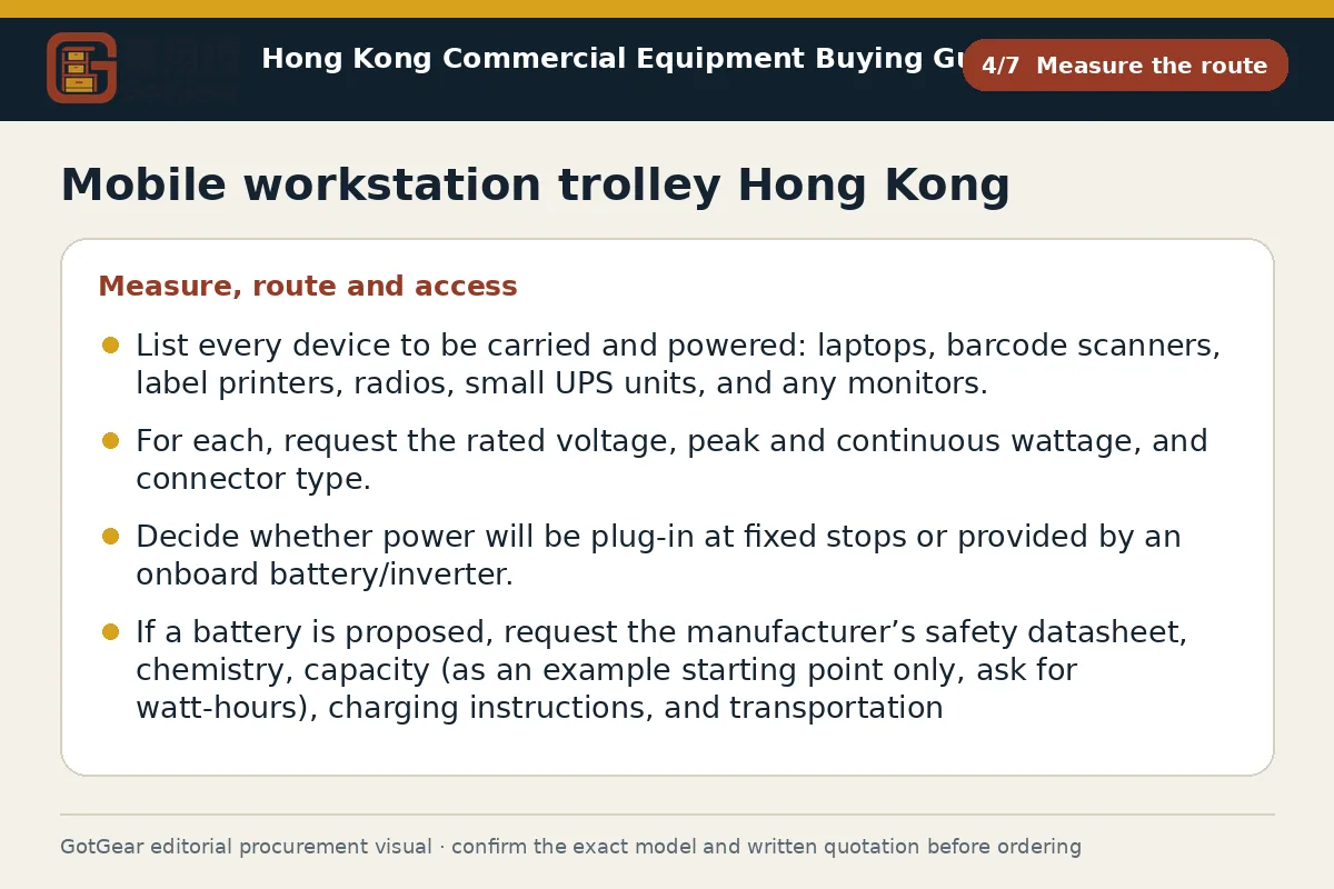 GotGear measure the route procurement diagram for mobile workstation trolley Hong Kong