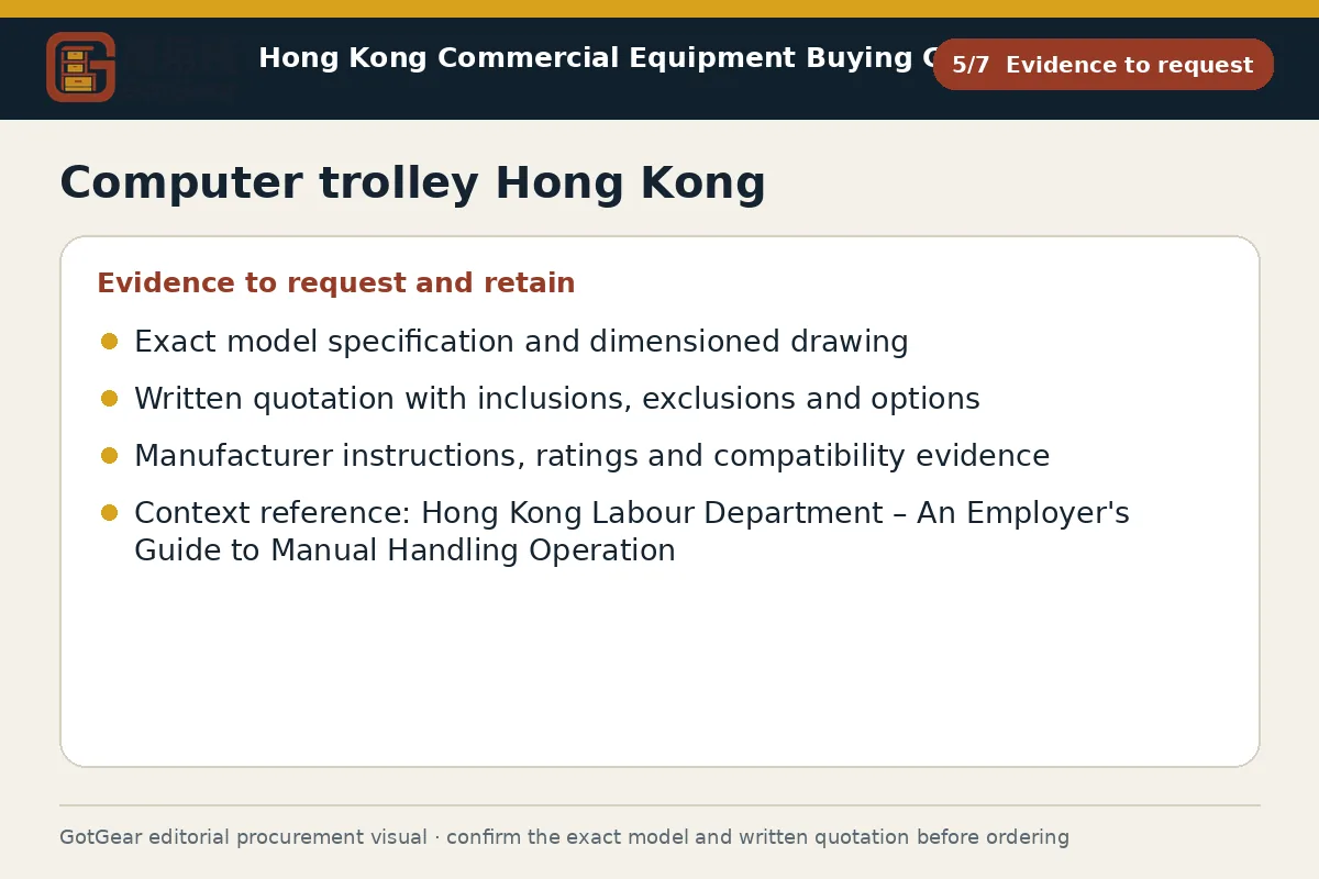 GotGear evidence to request procurement diagram for computer trolley Hong Kong