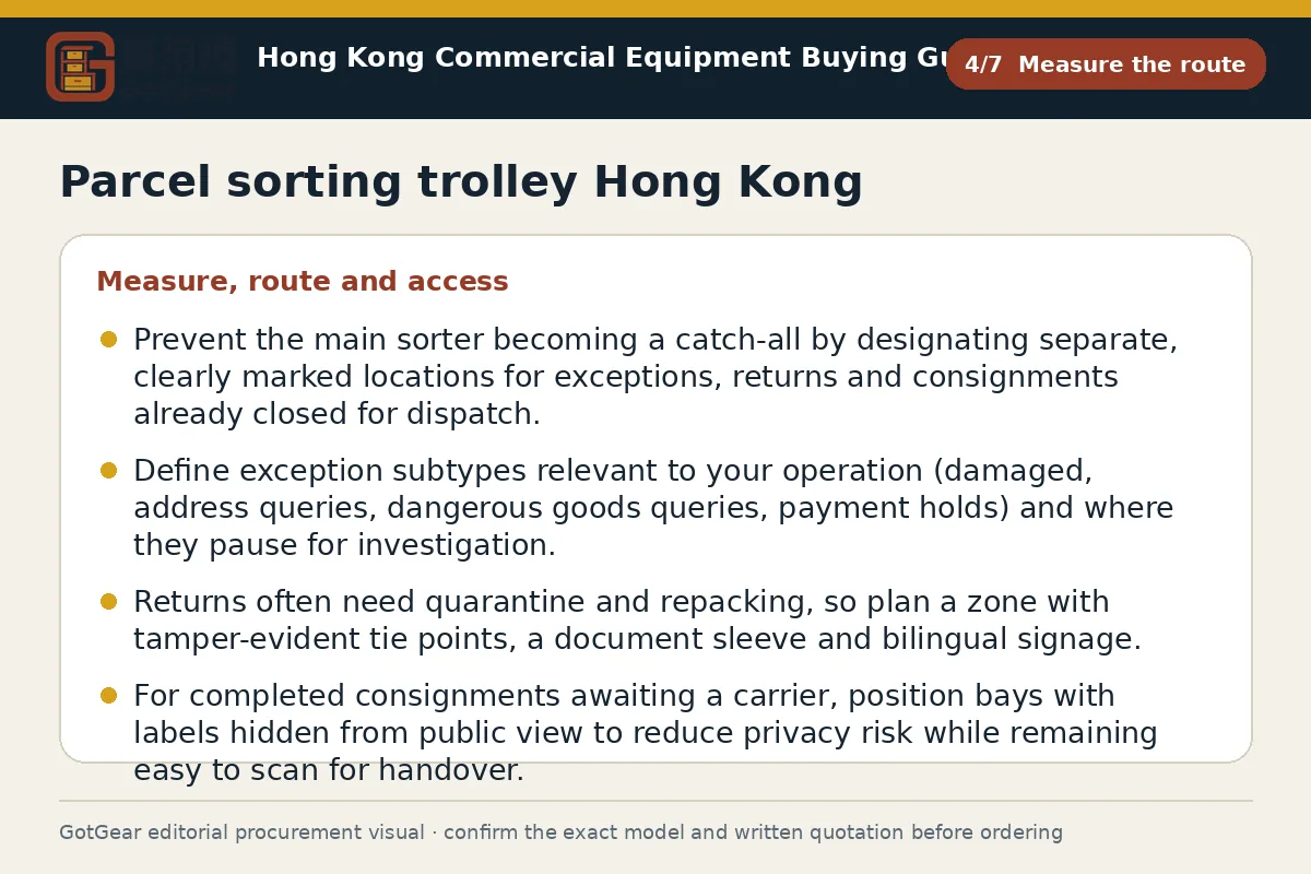 GotGear measure the route procurement diagram for parcel sorting trolley Hong Kong