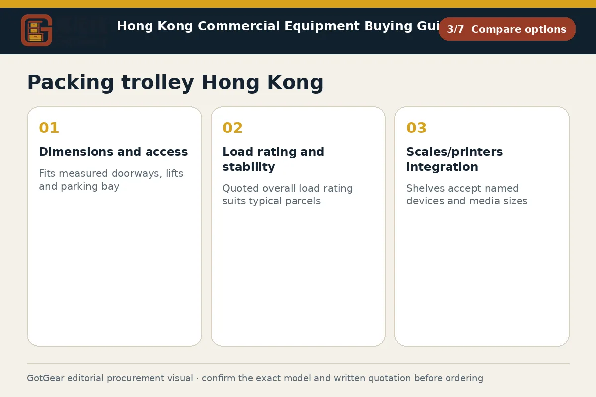 GotGear compare options procurement diagram for packing trolley Hong Kong