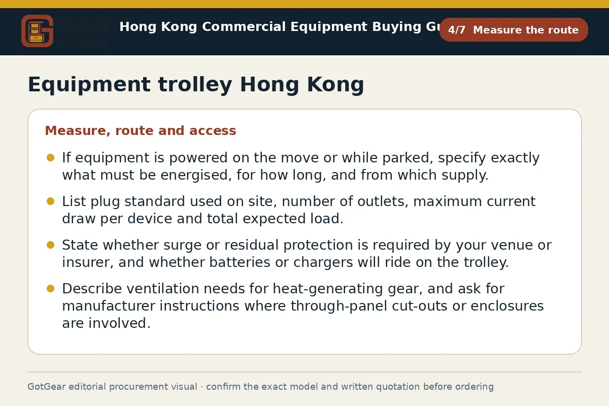 GotGear measure the route procurement diagram for equipment trolley Hong Kong