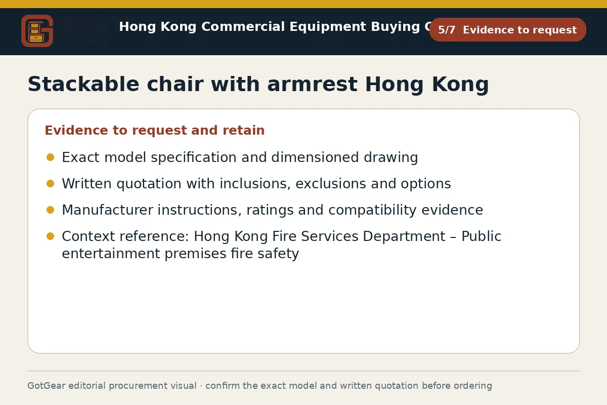 GotGear evidence to request procurement diagram for stackable chair with armrest Hong Kong