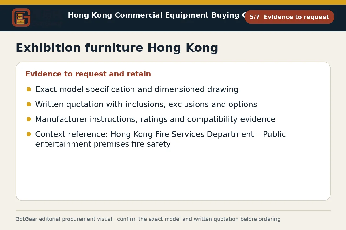GotGear evidence to request procurement diagram for exhibition furniture Hong Kong