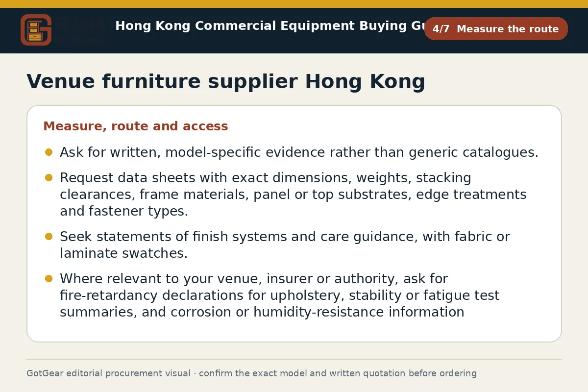 GotGear measure the route procurement diagram for venue furniture supplier Hong Kong
