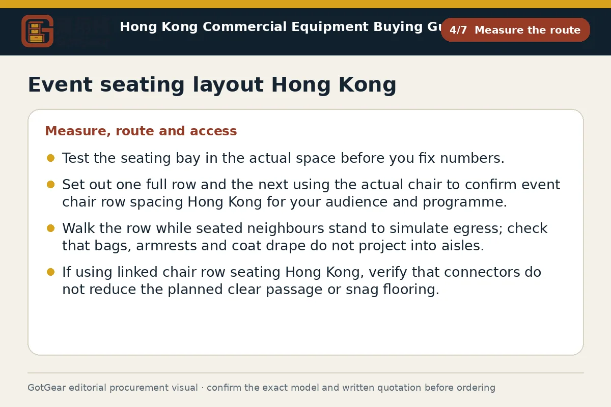 GotGear measure the route procurement diagram for event seating layout Hong Kong