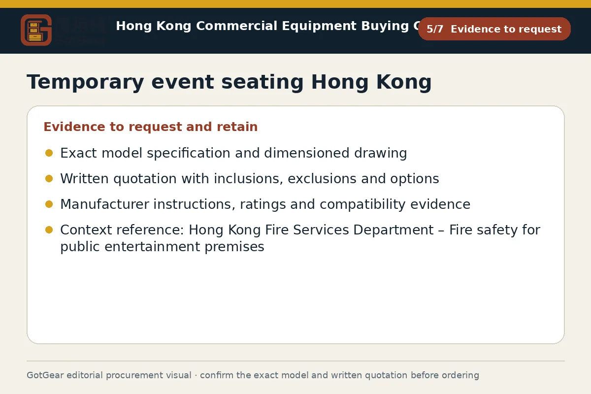 GotGear evidence to request procurement diagram for temporary event seating Hong Kong