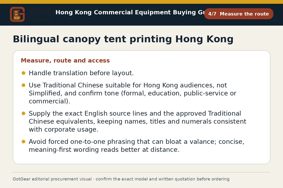 GotGear measure the route procurement diagram for bilingual canopy tent printing Hong Kong