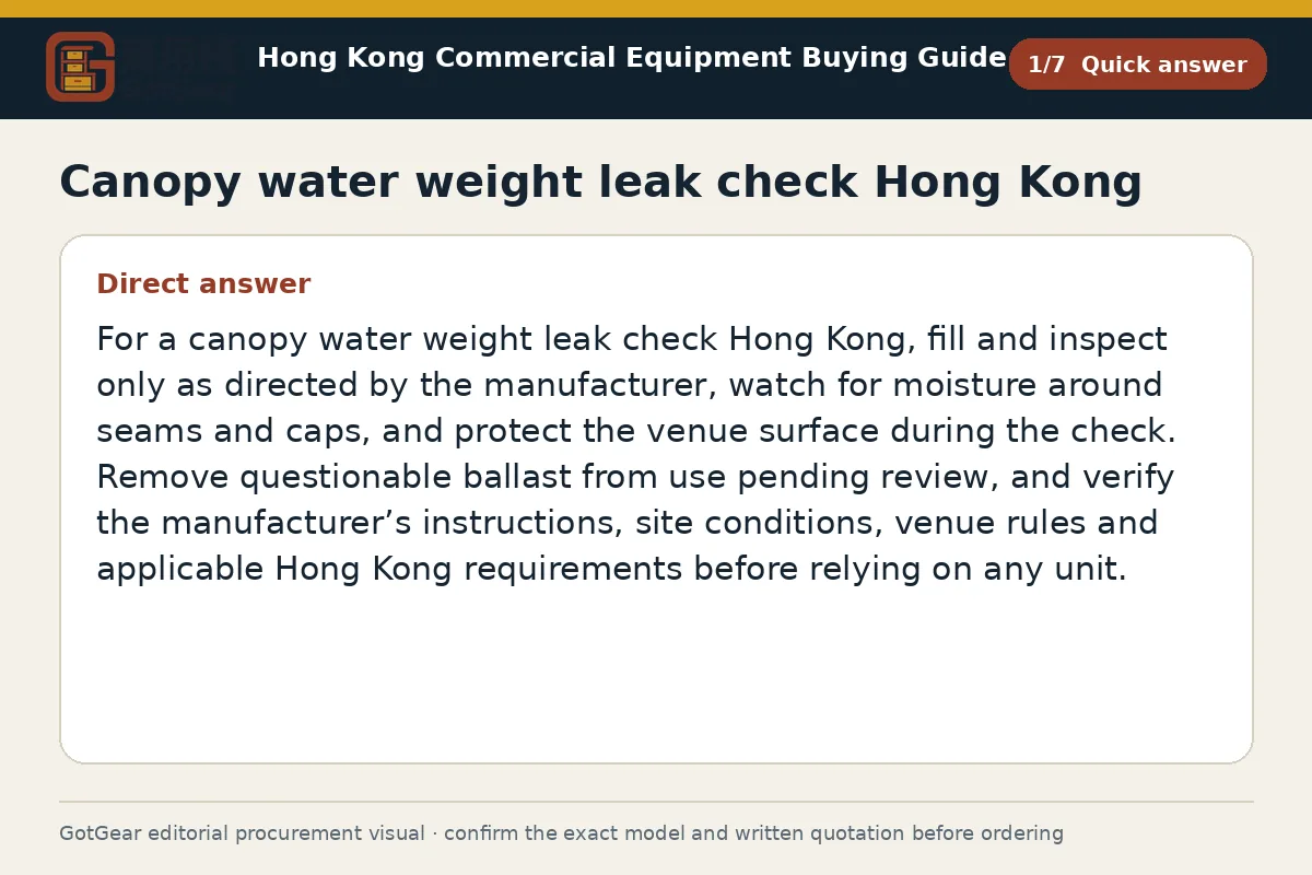 GotGear quick answer procurement diagram for canopy water weight leak check Hong Kong