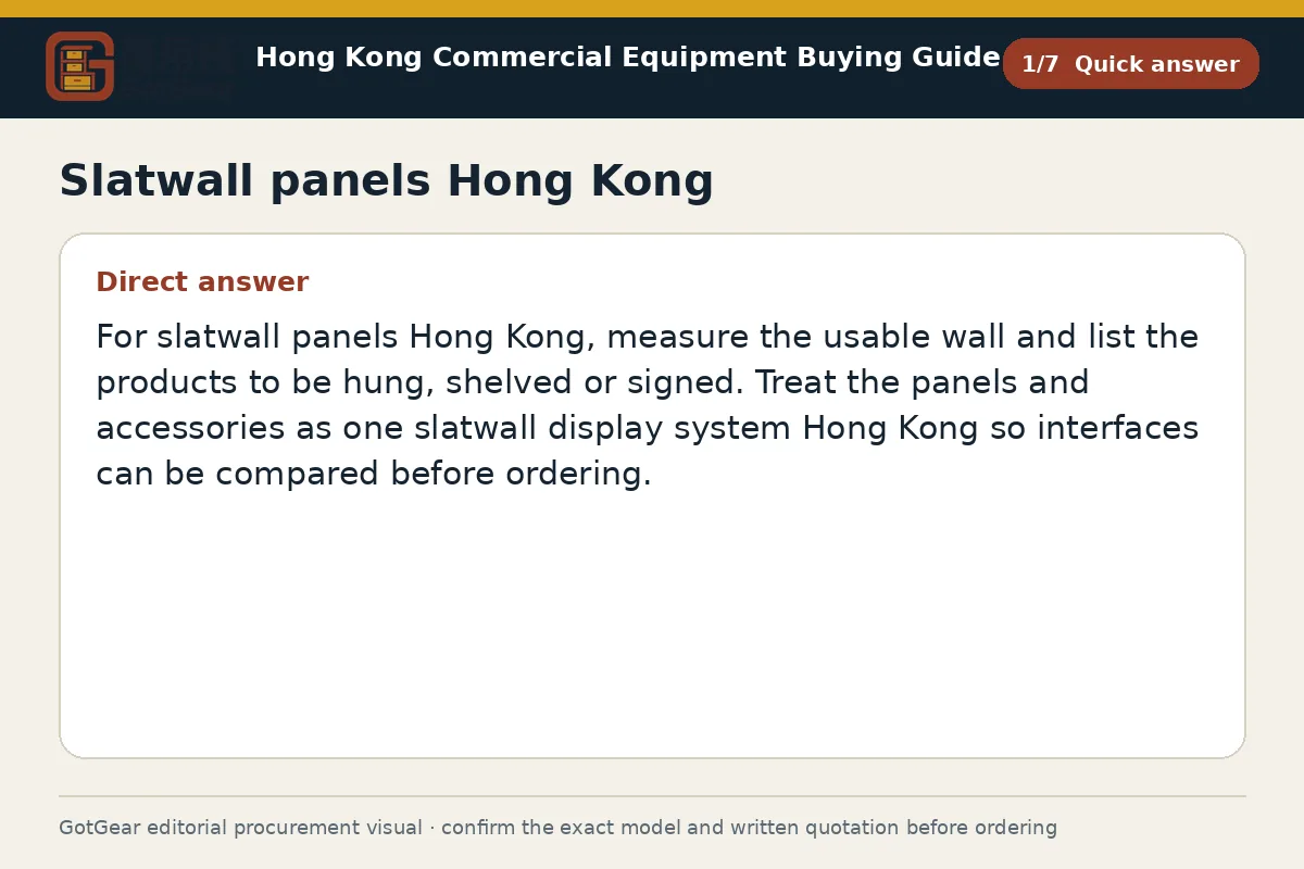 GotGear quick answer procurement diagram for slatwall panels Hong Kong