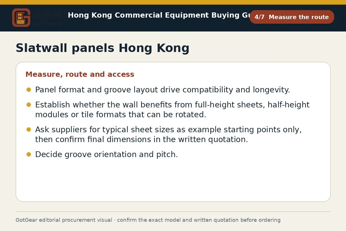 GotGear measure the route procurement diagram for slatwall panels Hong Kong