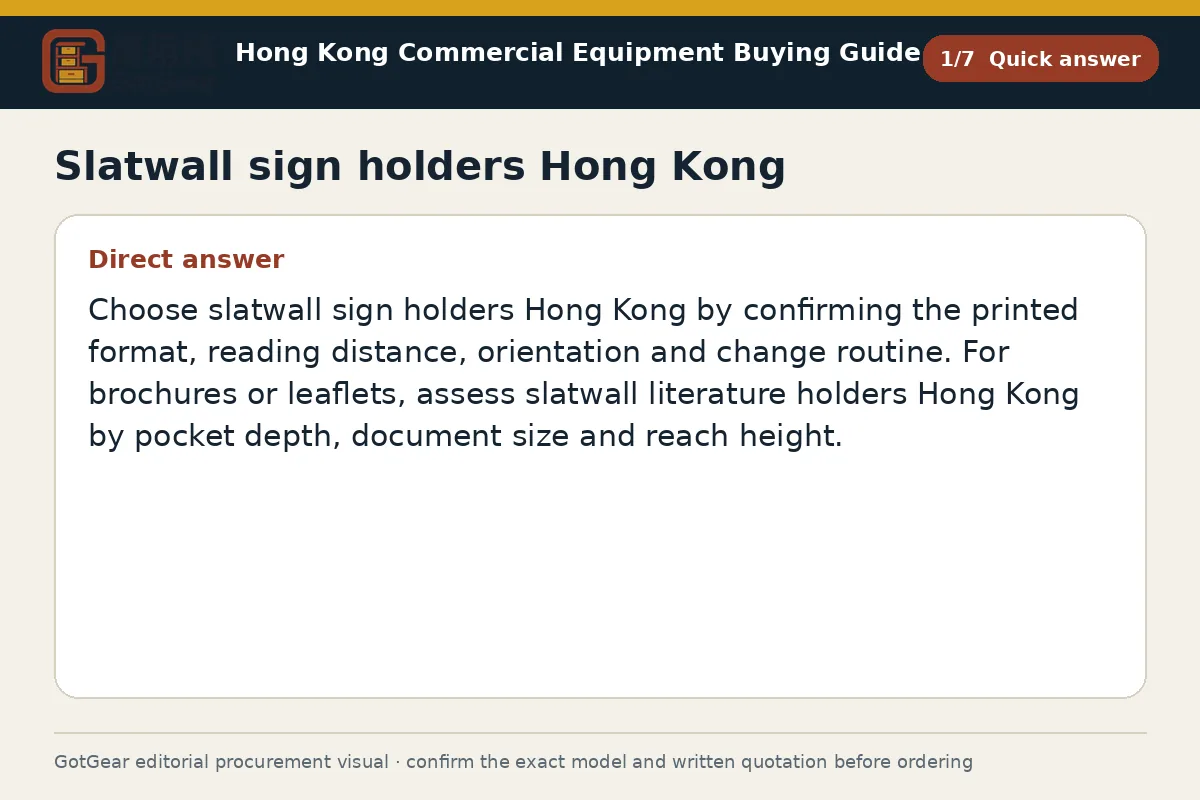 GotGear quick answer procurement diagram for slatwall sign holders Hong Kong