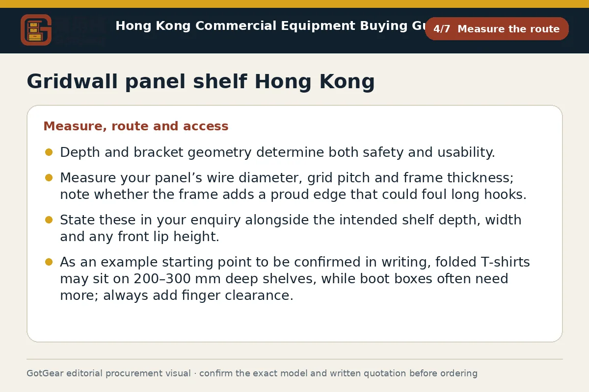 GotGear measure the route procurement diagram for gridwall panel shelf Hong Kong